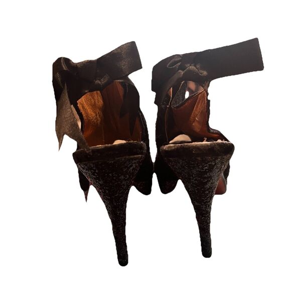 Poetic Licence Perfectly Lovely Black Velvet Glitter Platform Heels Size 10 NIB - Picture 4 of 16